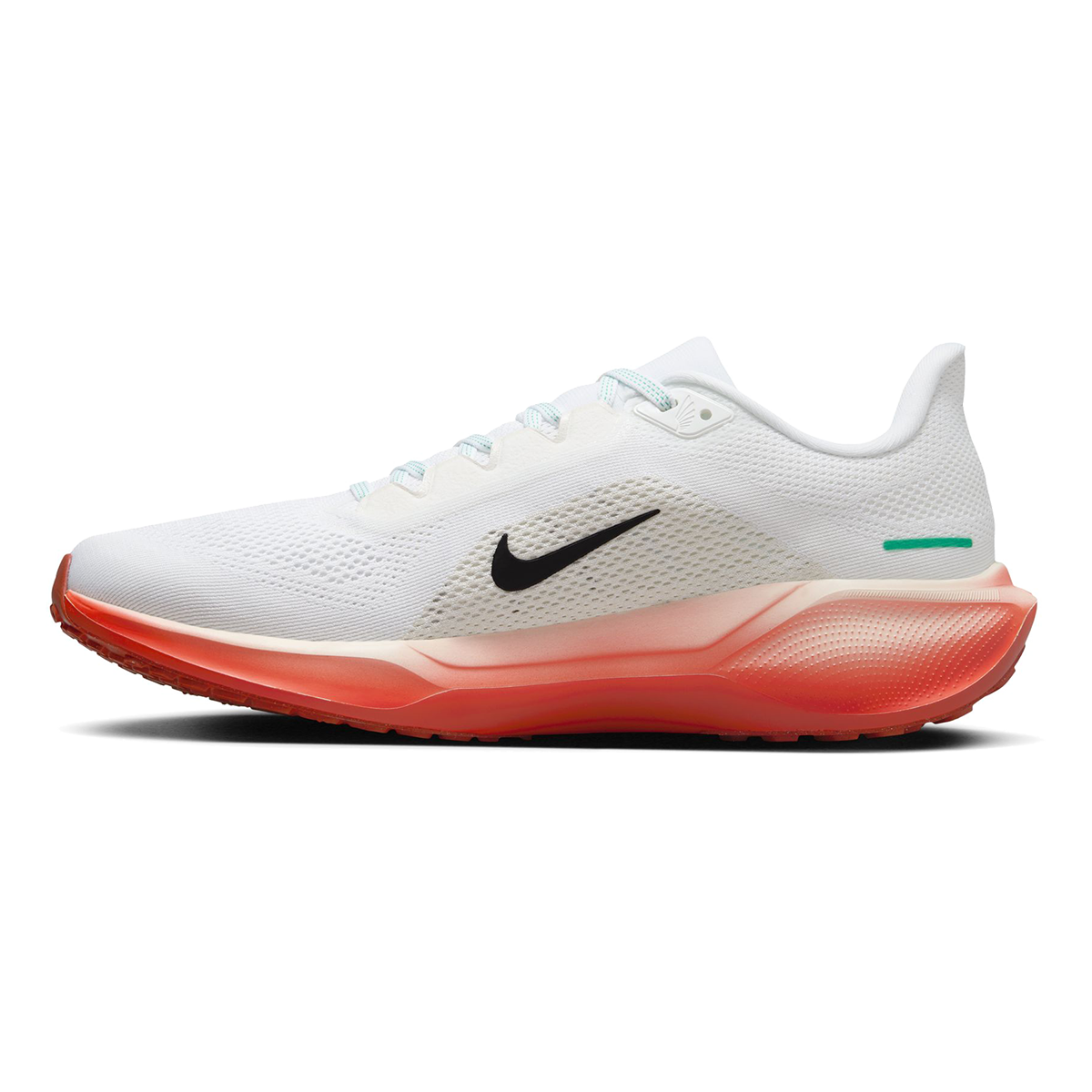 Nike Air Zoom Pegasus 41 EK — White - Black - Pale Ivory - Dragon Red - Stadium Green — Size D — Width 9 — Side View