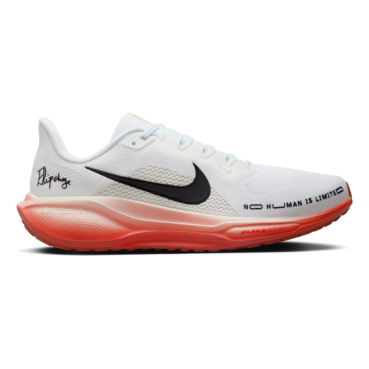 Nike Air Zoom Pegasus 41 EK — White - Black - Pale Ivory - Dragon Red - Stadium Green — Size D — Width 9 — Front View