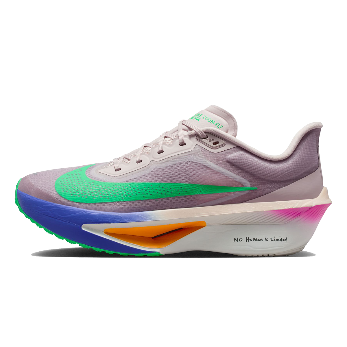 Nike Zoom Fly 6 EK — White - Black - Pale Ivory - Sail - Stadium Green — Size D — Width 9 — Side View