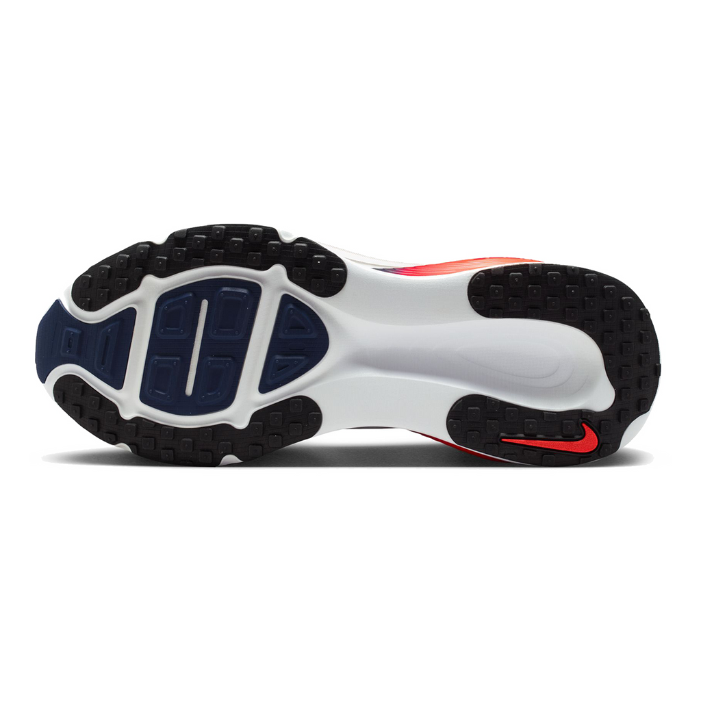Nike Vomero 18 — Pure Platinum - Anthracite - Smoke Grey - Lt Smoke Grey - Univ Red - Solar Red — Size D — Width 9 — Top View
