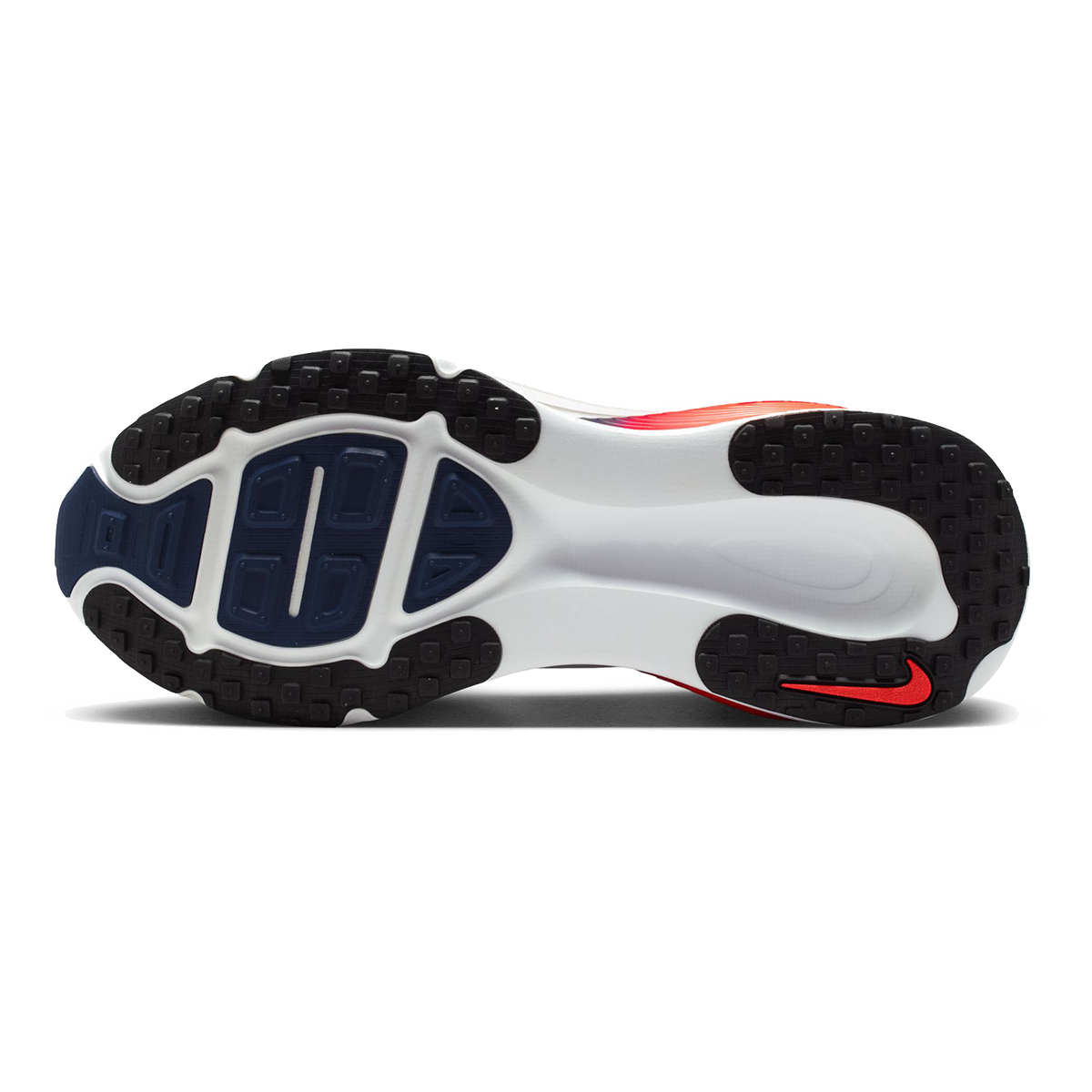 Nike Vomero 18 — Pure Platinum - Anthracite - Smoke Grey - Lt Smoke Grey - Univ Red - Solar Red — Size D — Width 9 — Top View