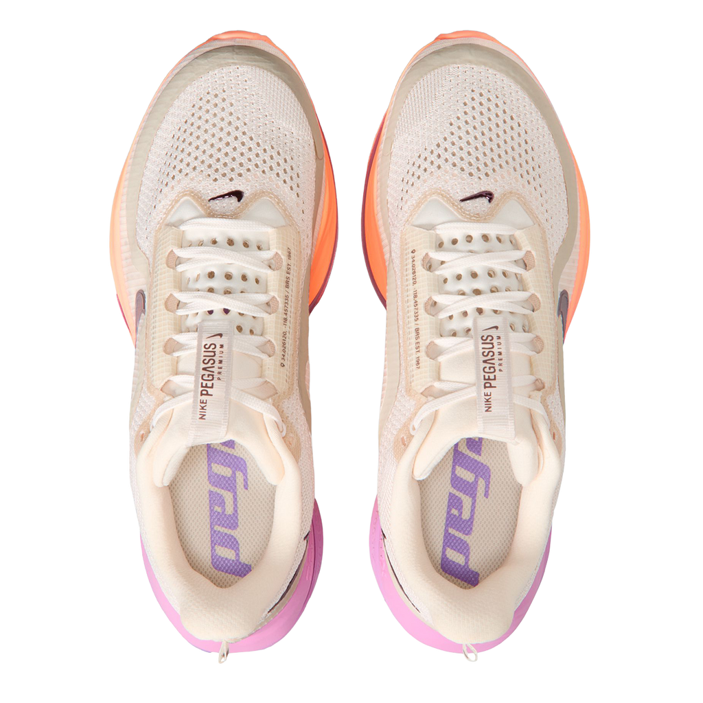 Nike Pegasus Premium — Football Grey - Multi Color - Total Orange - Summit White - Mtlc Silver - Black — Size B — Width 7.5 — Back View