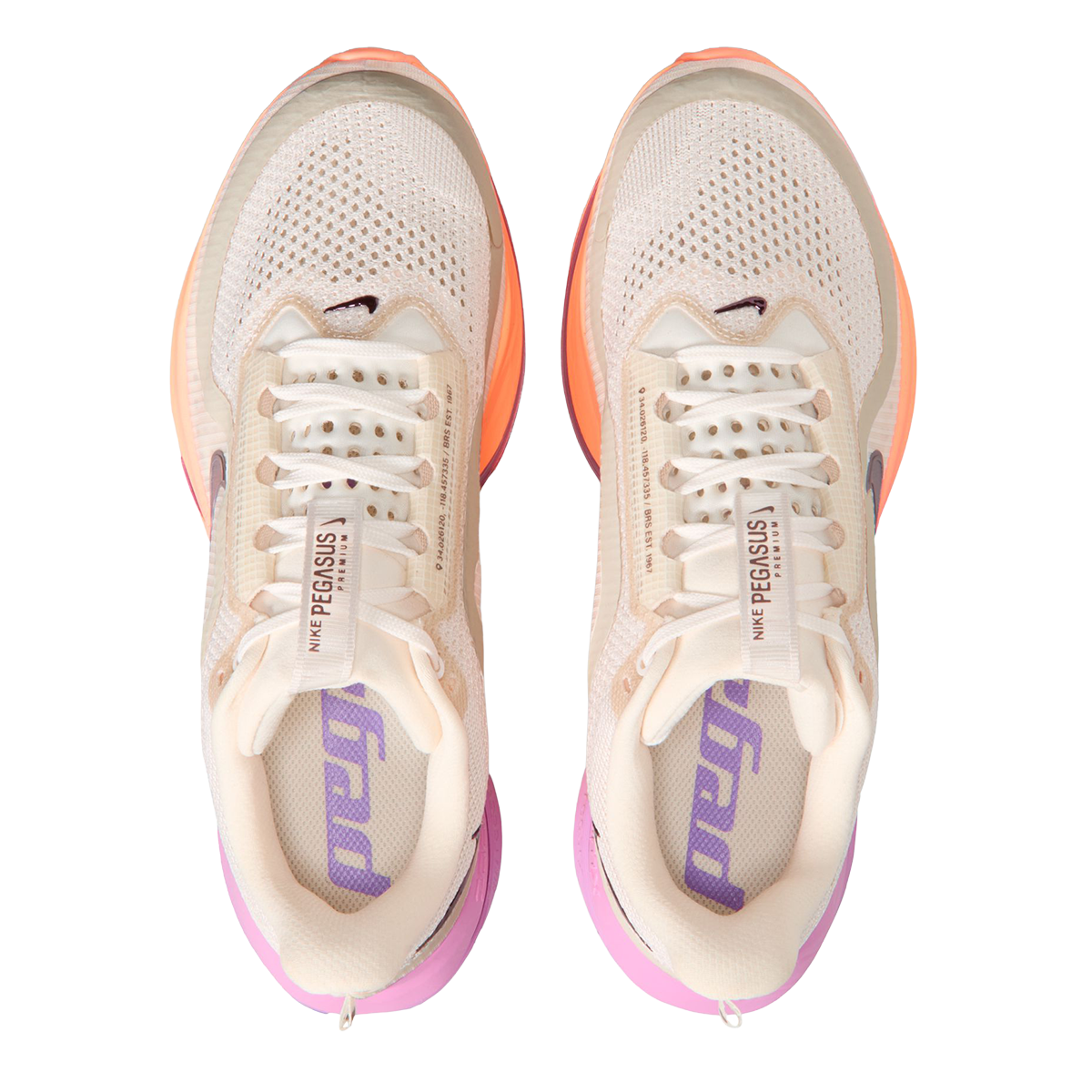Nike Pegasus Premium — Football Grey - Multi Color - Total Orange - Summit White - Mtlc Silver - Black — Size B — Width 7.5 — Back View