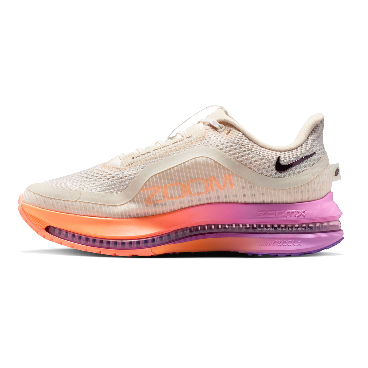 Nike Pegasus Premium — Football Grey - Multi Color - Total Orange - Summit White - Mtlc Silver - Black — Size B — Width 7.5 — Side View