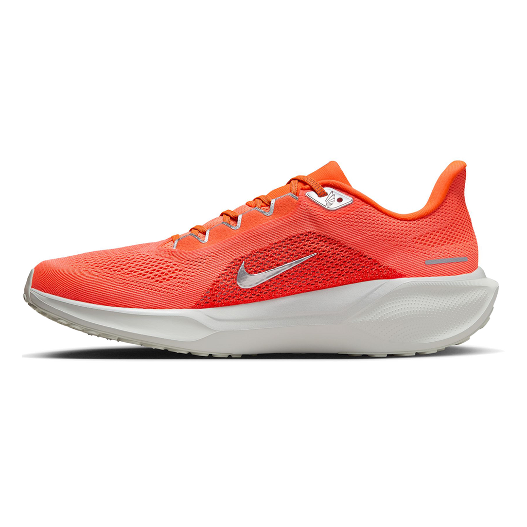 Nike Air Zoom Pegasus 41 PRM — Hyper Crimson - Metallic Silver - Safety Orange - Photon Dust — Size D — Width 9 — Side View