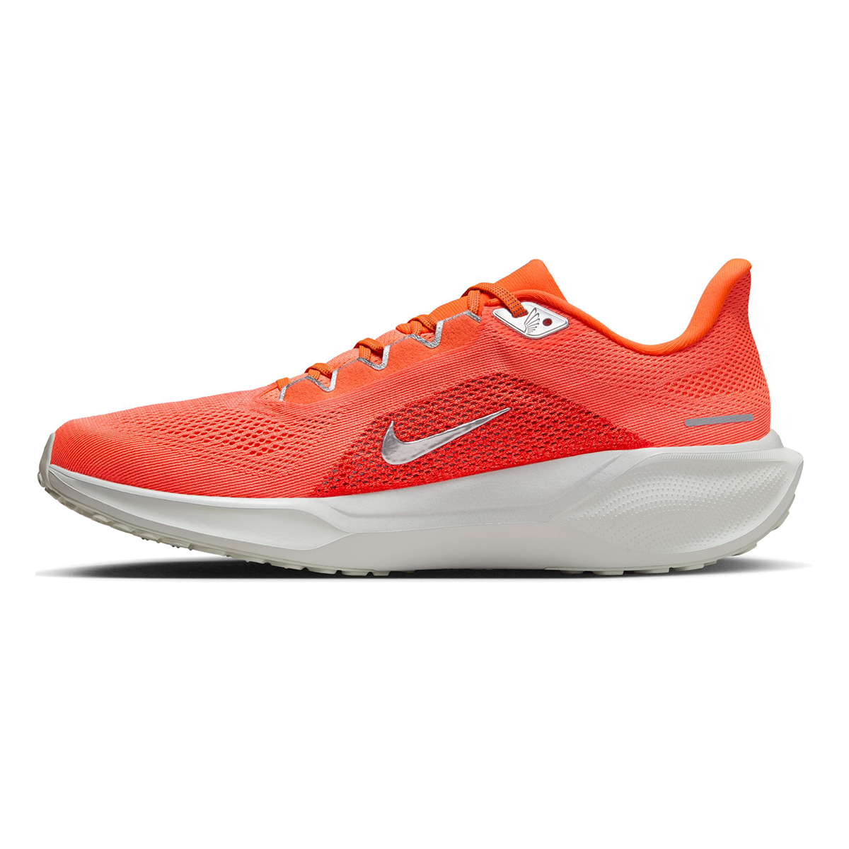 Nike Air Zoom Pegasus 41 PRM — Hyper Crimson - Metallic Silver - Safety Orange - Photon Dust — Size D — Width 9 — Side View