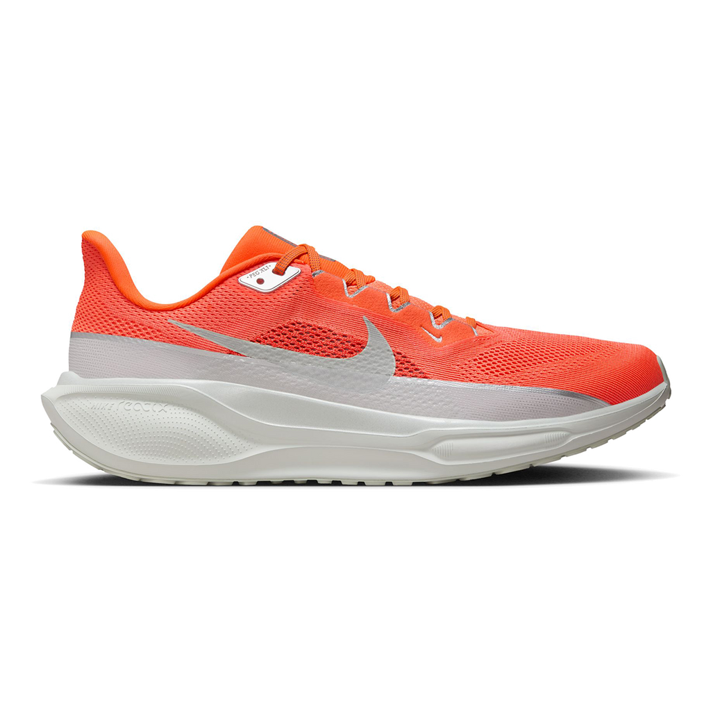 Nike Air Zoom Pegasus 41 PRM — Hyper Crimson - Metallic Silver - Safety Orange - Photon Dust — Size D — Width 9 — Front View