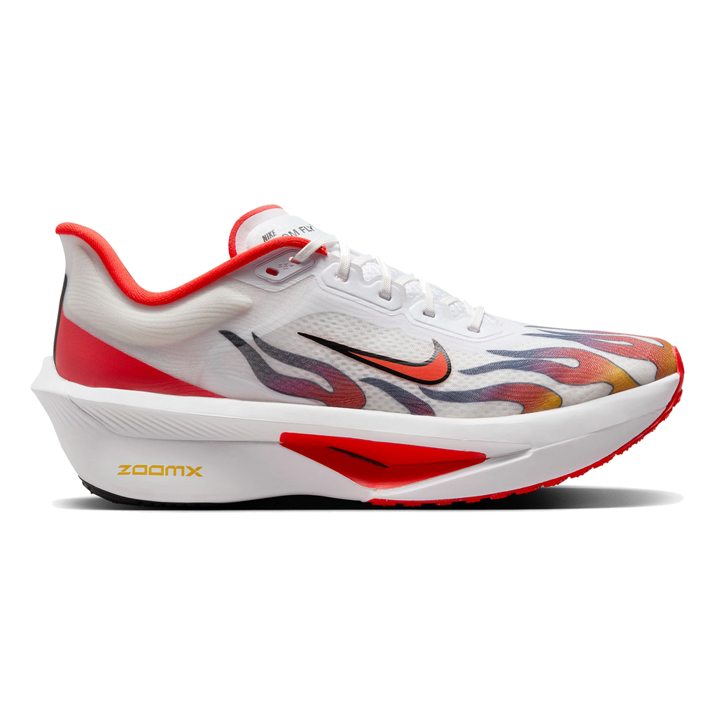 Nike Zoom Fly 6 PRM — White - Habanero Red - Black - Univ Red - Univ Gold - Concord — Size D — Width 9 — Front View