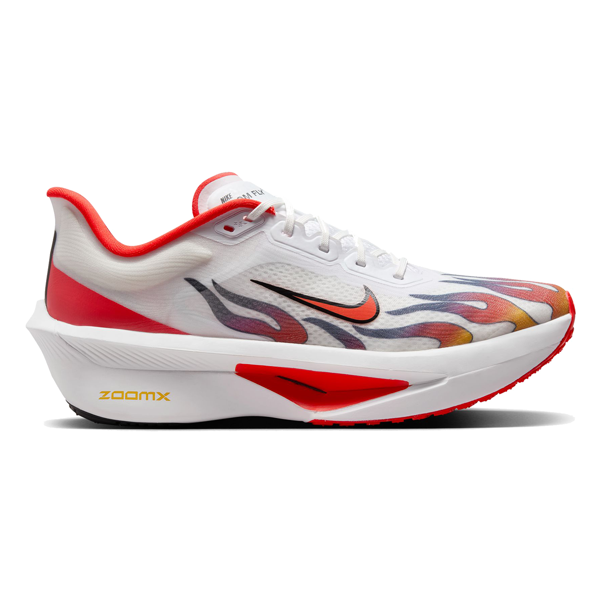 Nike Zoom Fly 6 PRM — White - Habanero Red - Black - Univ Red - Univ Gold - Concord — Size D — Width 9 — Front View