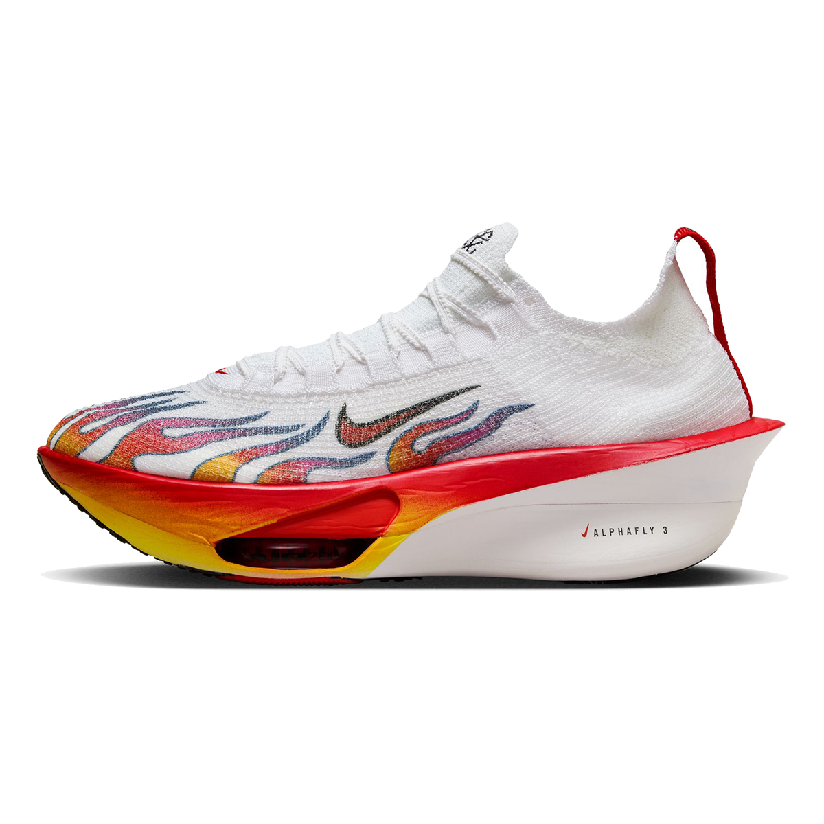 Nike Alphafly 3 Premium — White - Habanero Red - Black - University Red — Size D — Width 12 — Side View