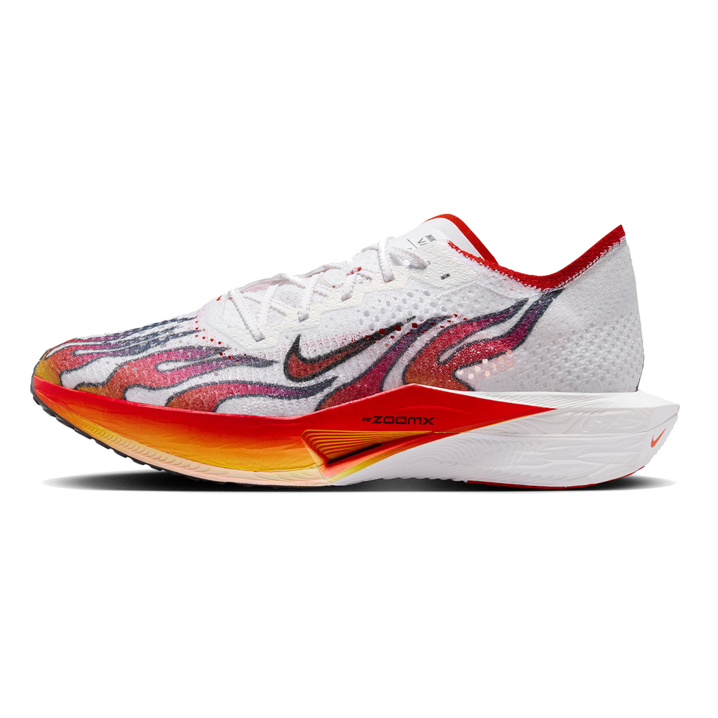 Nike Vaporfly 3 — White - Habanero Red - Black - University Red — Size D — Width 10.5 — Side View