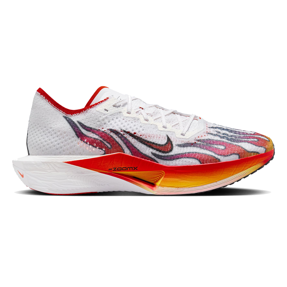 Nike Vaporfly 3 — White - Habanero Red - Black - University Red — Size D — Width 10.5 — Front View