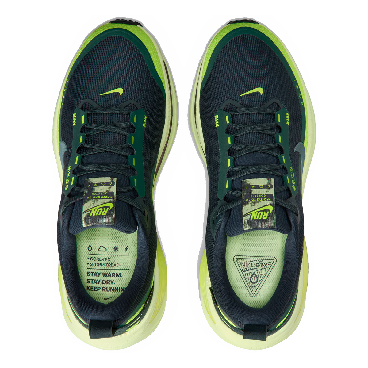 Nike Vomero 18 GORE-TEX — Seaweed - Seaweed-Lt Liquid Lime-Cyber — Size B — Width 9 — Back View