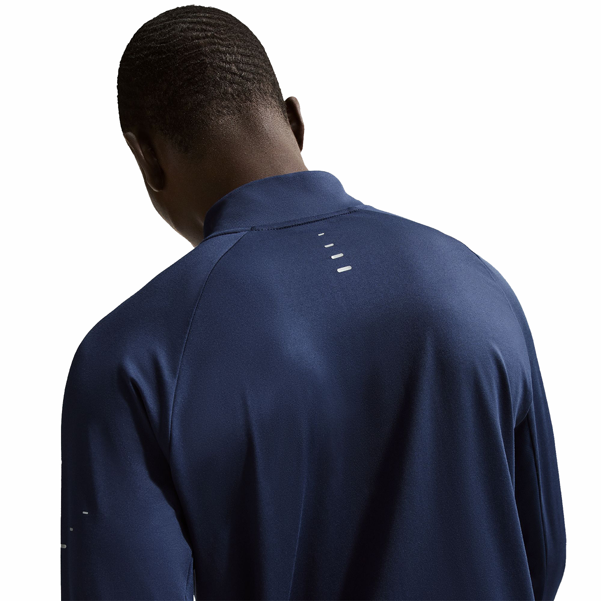 Nike Dri-FIT 1/4-Zip Running Top — Midnight Navy - Reflective Silver — Size Small — Back View