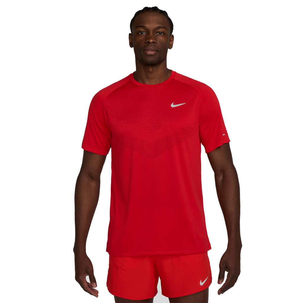 Nike Stride Shortsleeve — University Red - Reflective Silver — Size Small — Back View