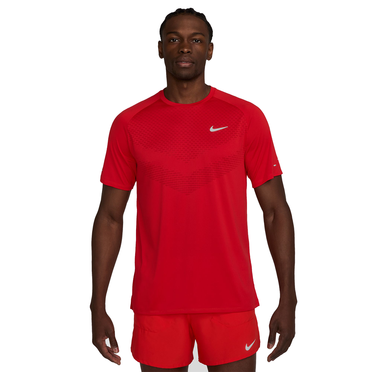 Nike Stride Shortsleeve — University Red - Reflective Silver — Size Small — Back View