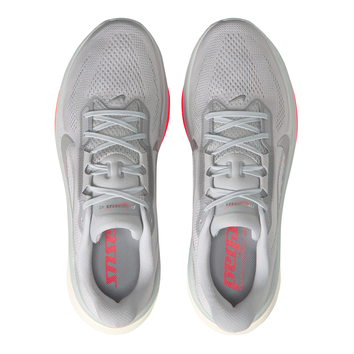 Nike Pegasus 42 — Wolf Grey - Metallic Silver - Photon Dust — Size D — Width 9 — Back View