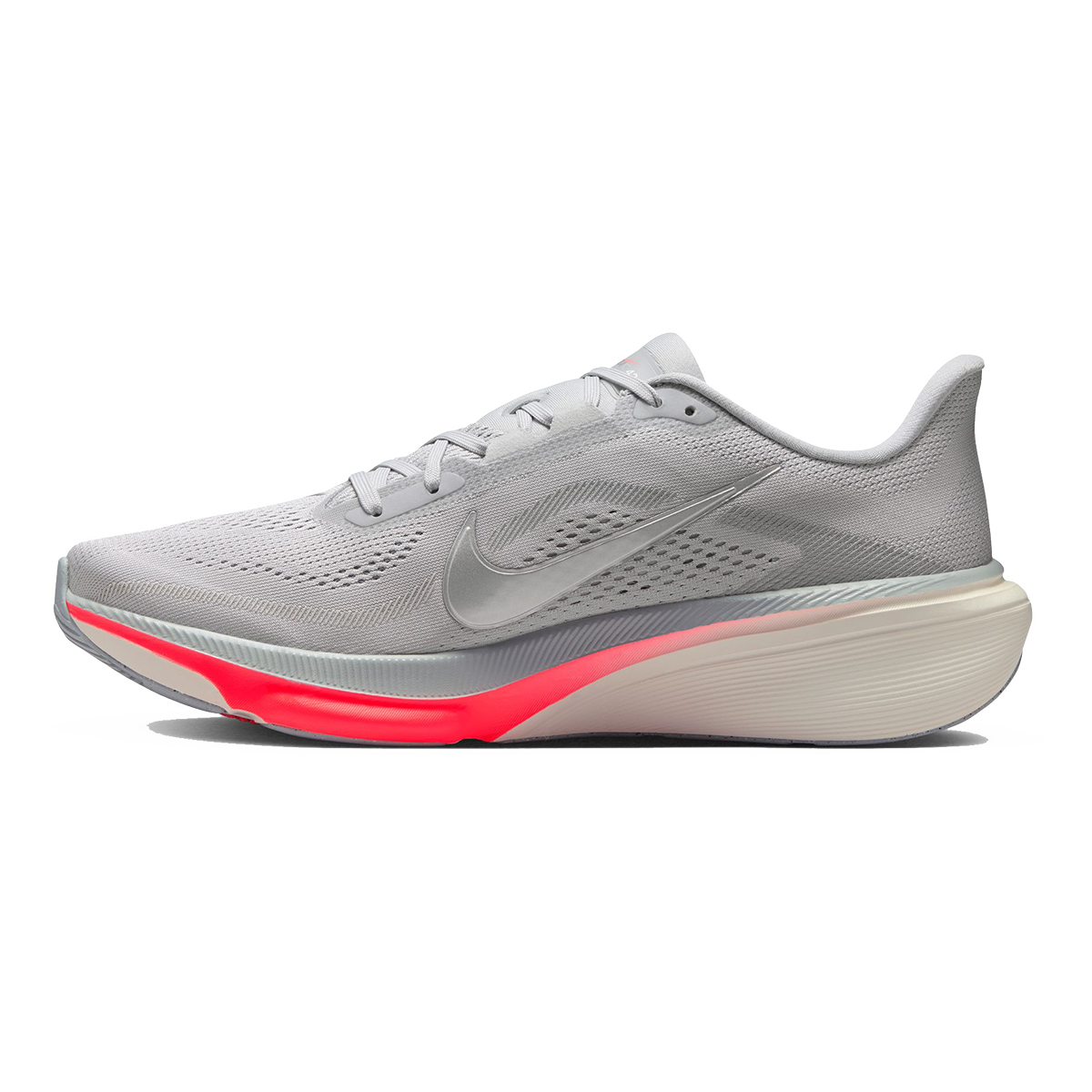 Nike Pegasus 42 — Wolf Grey - Metallic Silver - Photon Dust — Size D — Width 9 — Side View
