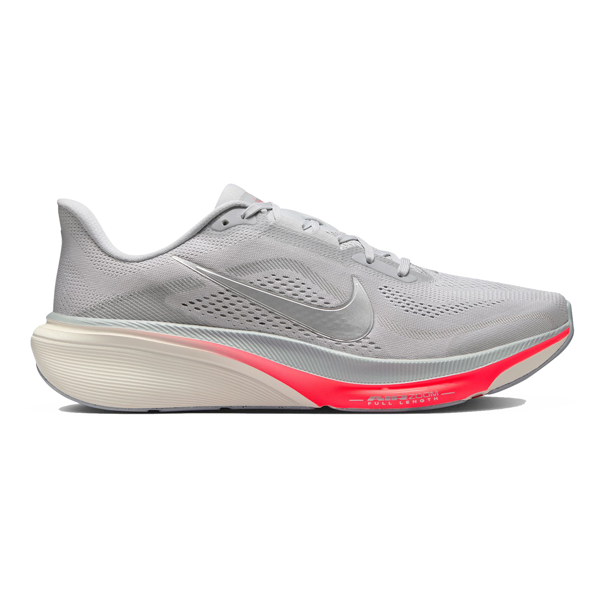 Nike Pegasus 42 — Wolf Grey - Metallic Silver - Photon Dust — Size D — Width 9 — Front View