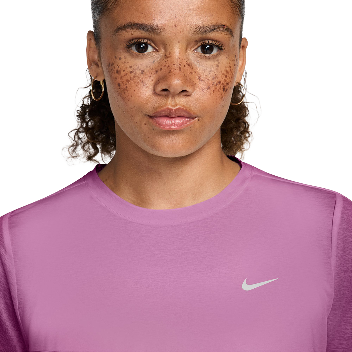 Nike Swift Breathe Dri-FIT Short-Sleeve Running Top — Light Magenta - Photon Dust - Reflective Silver — Size XSmall — Back View