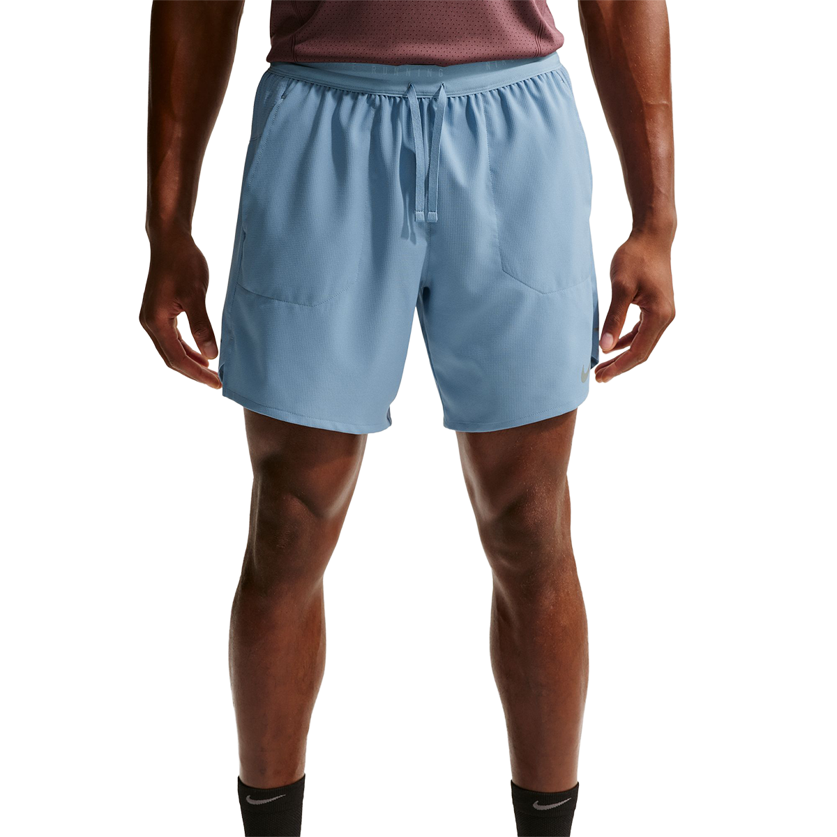 Nike Dri-FIT 7" 2-in-1 Running Shorts — Hyper Royal - Reflective Silver — Size Small — Lifestyle View