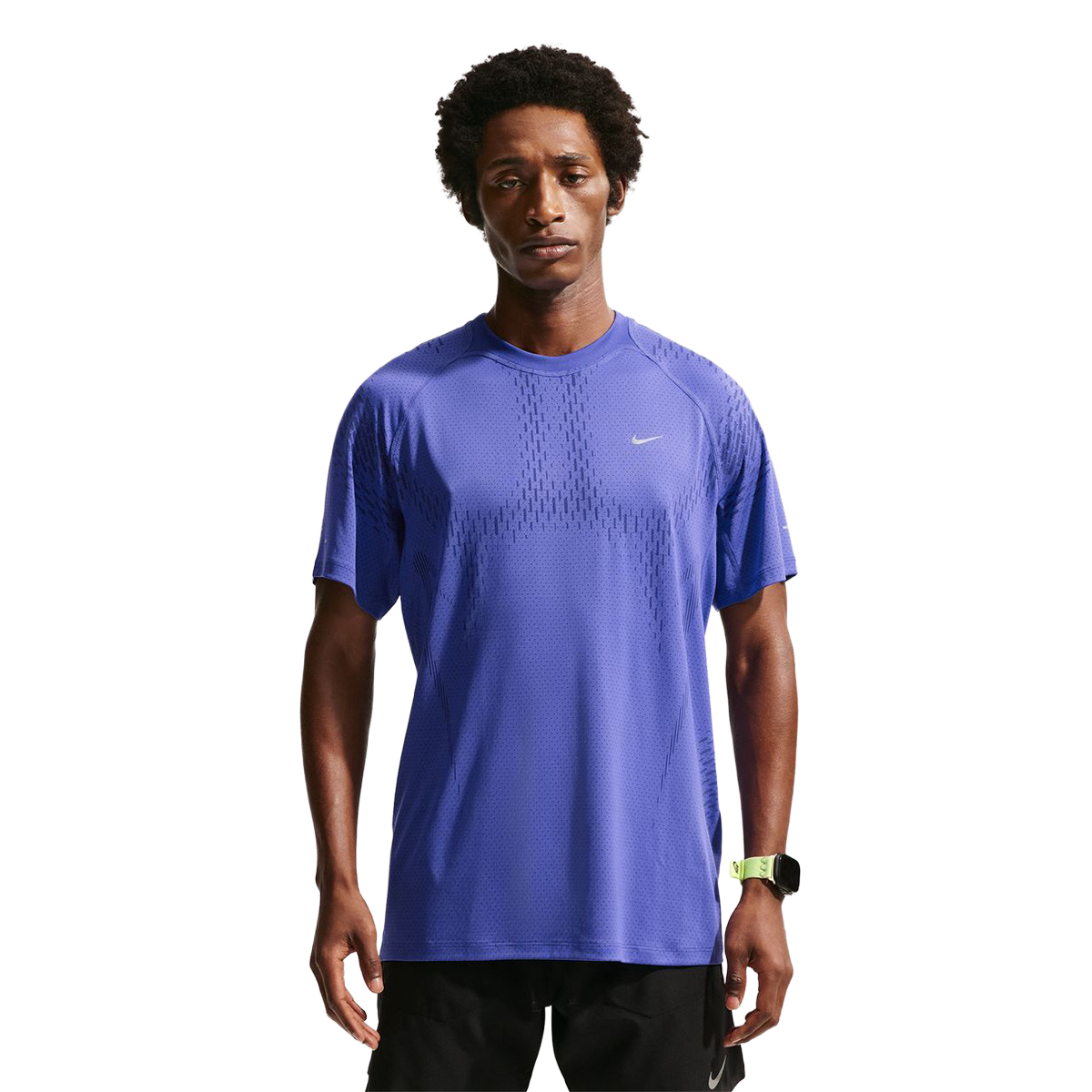 Nike Dri-FIT ADV Short-Sleeve Running Top — Lapis - Deep Royal Blue - Reflective Silver — Size Small — Front View