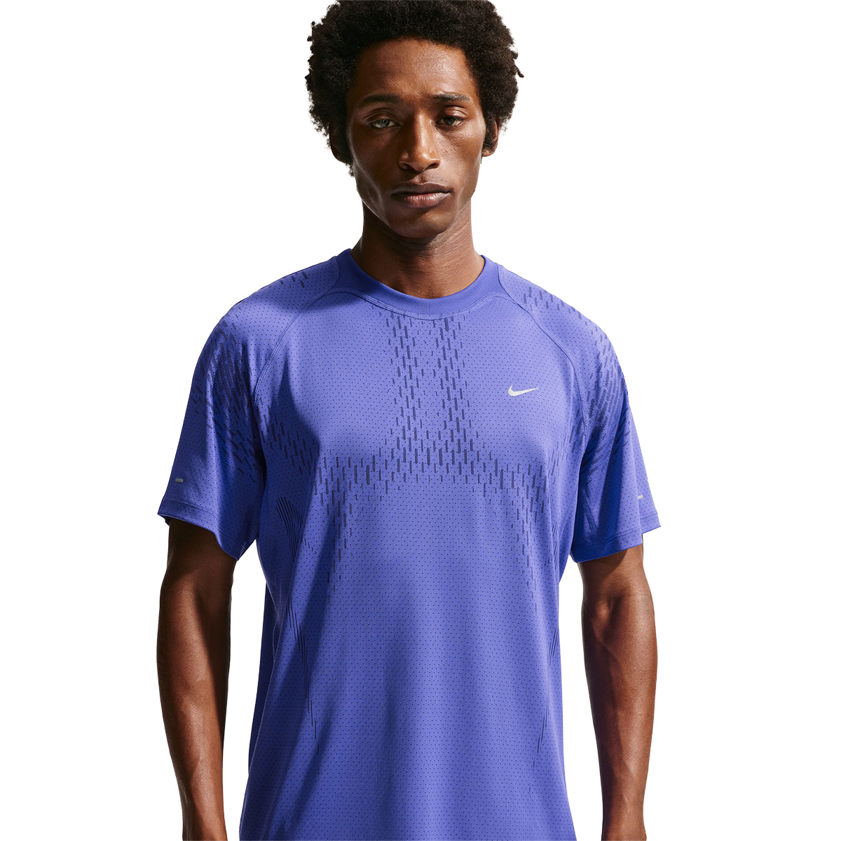 Nike Dri-FIT ADV Short-Sleeve Running Top — Lapis - Deep Royal Blue - Reflective Silver — Size Small — Top View