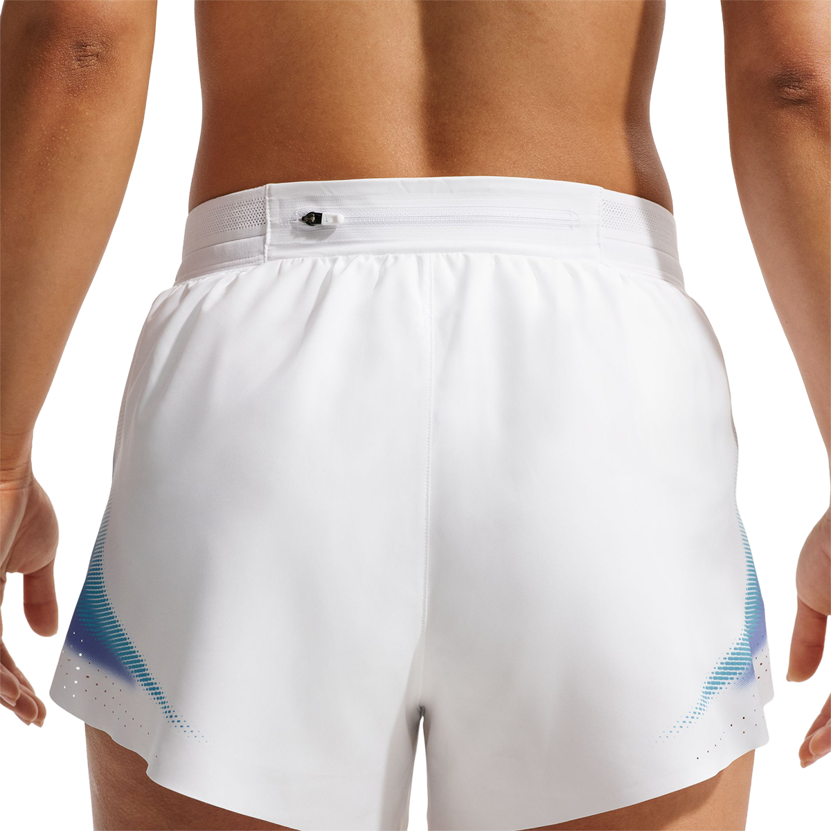 Nike AeroSwift Dri-FIT ADV Brief-Lined 3" Running Shorts — White - Black — Size XSmall — Top View