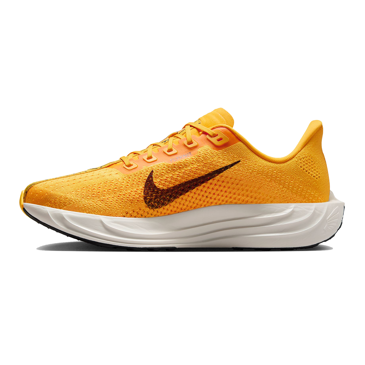 Nike Pegasus Plus LV8 — University Gold - Black - Laser Orange - Sail — Size D — Width 12 — Side View