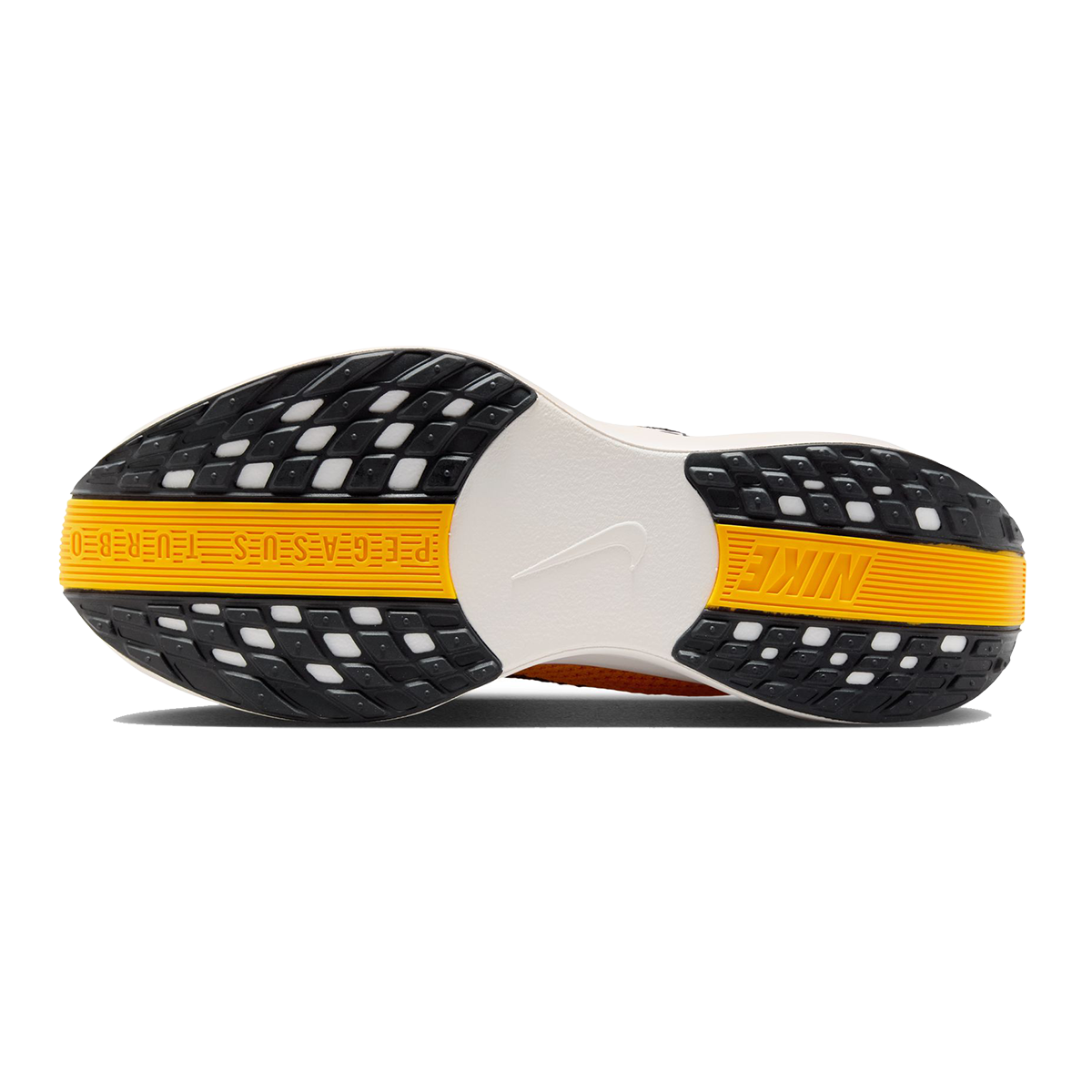Nike Pegasus Plus LV8 — University Gold - Black - Laser Orange - Sail — Size D — Width 12 — Top View