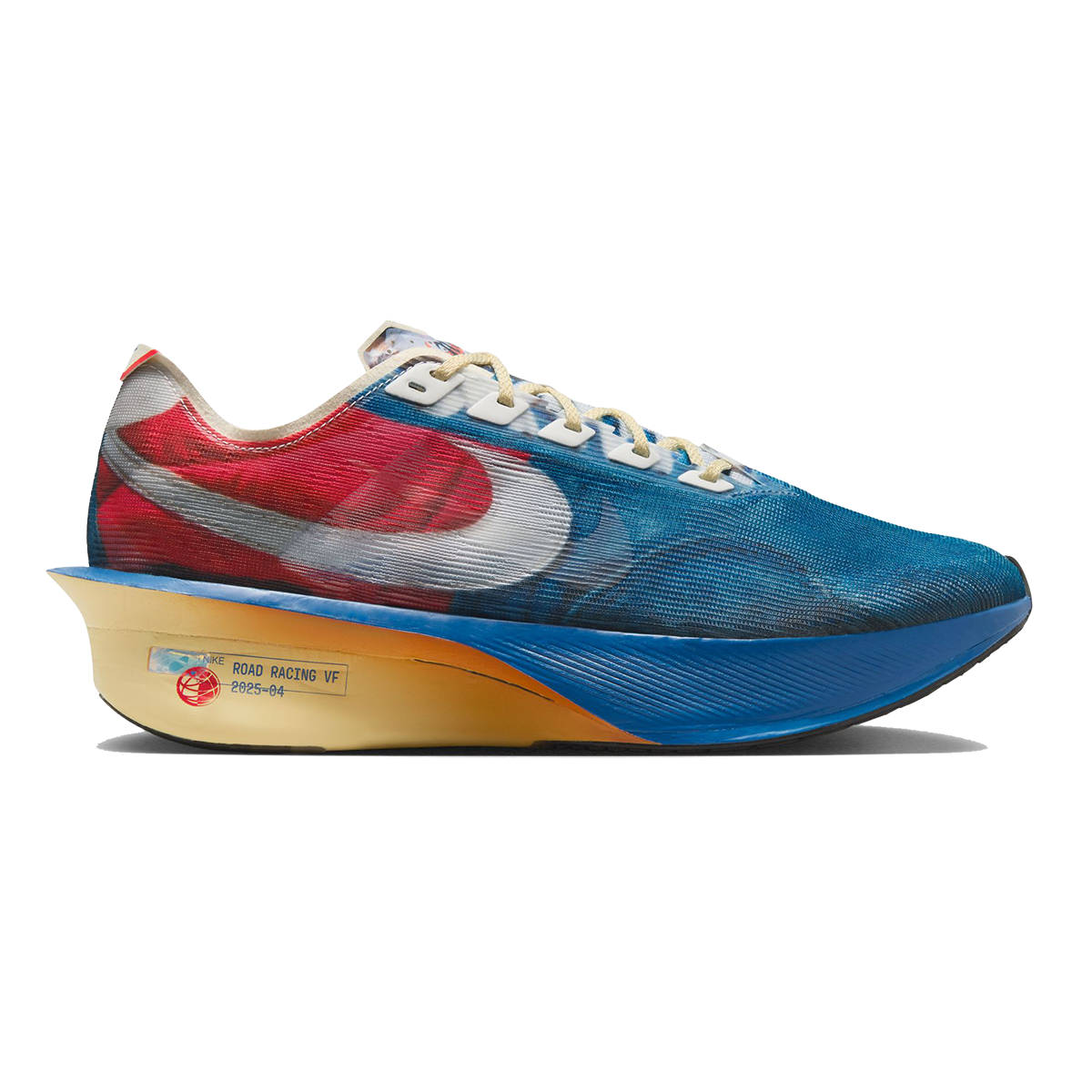 Nike Zoomx Vaporfly Next% 4 PRM — Multi - Color - Clear - Mountain Blue - Fire Red — Size D — Width 9 — Front View