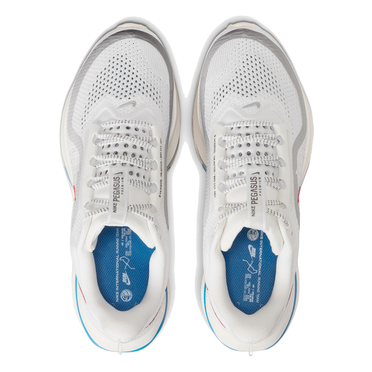Nike Pegasus Premium — Football Grey - Multi Color - Total Orange - Summit White - Mtlc Silver - Black — Size B — Width 7.5 — Alternate View 47
