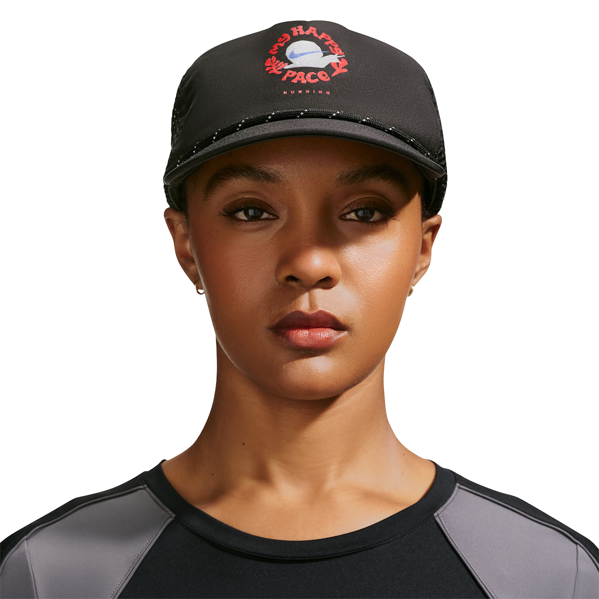 Nike Pro Dri-Fit Unstructured Happy Pace Cap — Black - Anthracite — Size Medium / Large — Alternate View 7