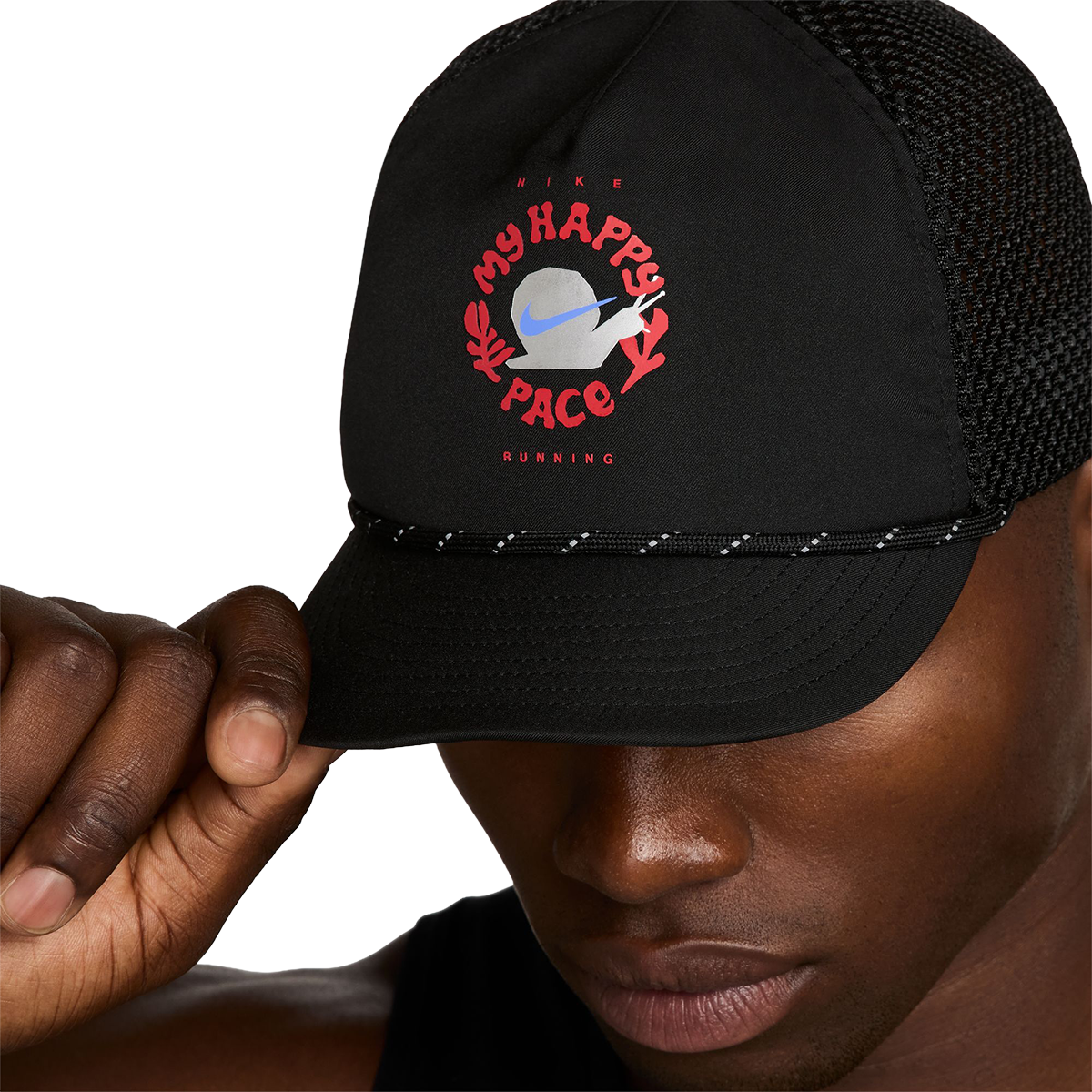 Nike Pro Dri-Fit Unstructured Happy Pace Cap — Black - Anthracite — Size Medium / Large — Alternate View 12