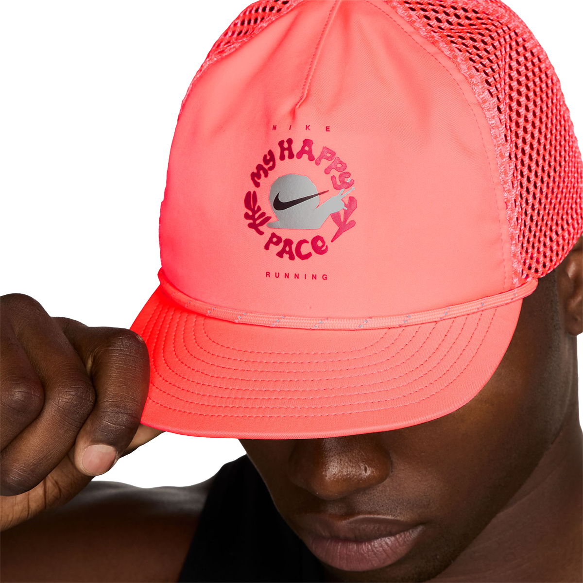 Nike Pro Dri-Fit Unstructured Happy Pace Cap — Black - Anthracite — Size Medium / Large — Detail View