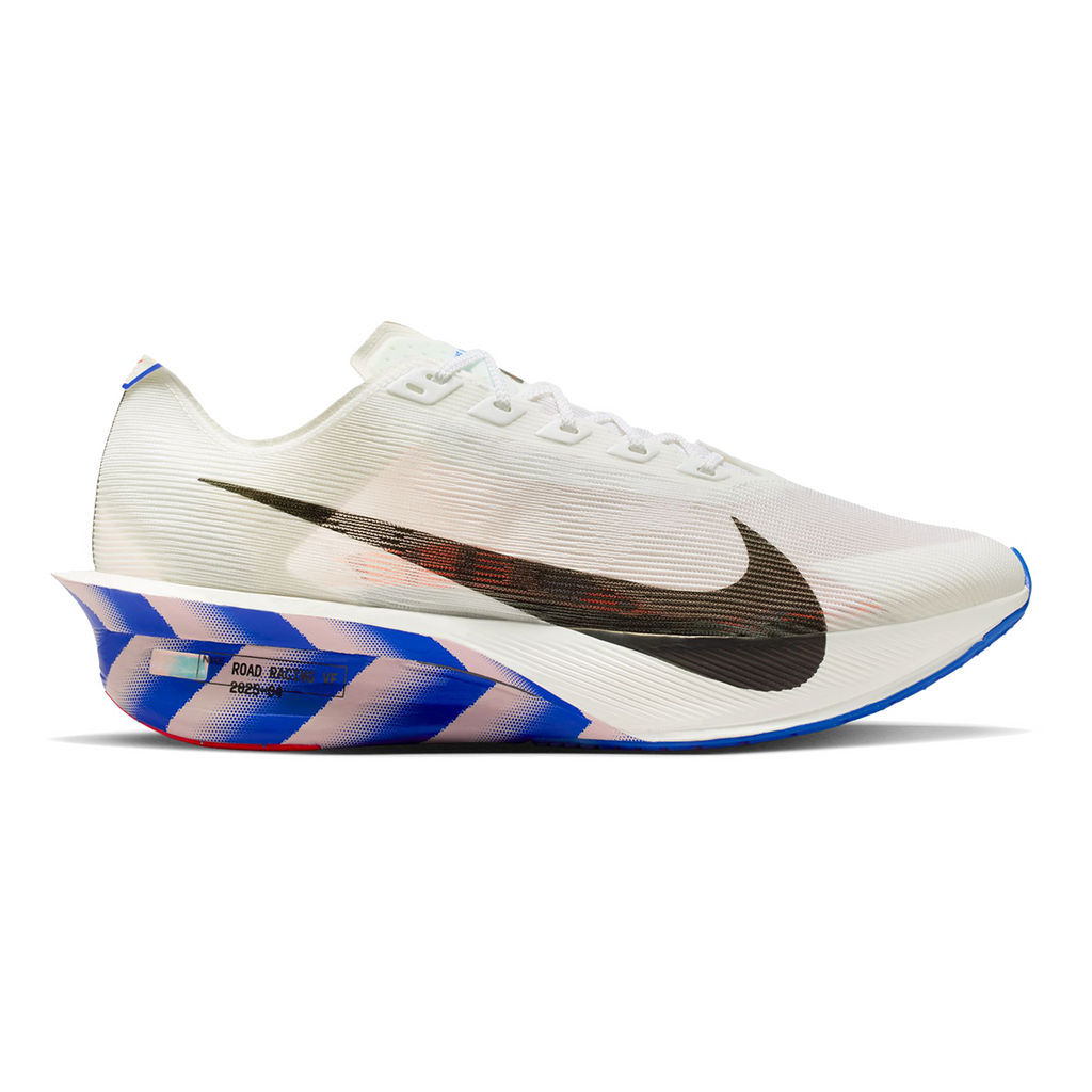Nike Zoomx Vaporfly Next% 4 CM — White - Black - Racer Blue - Silt Red — Size D — Width 9.5 — Front View