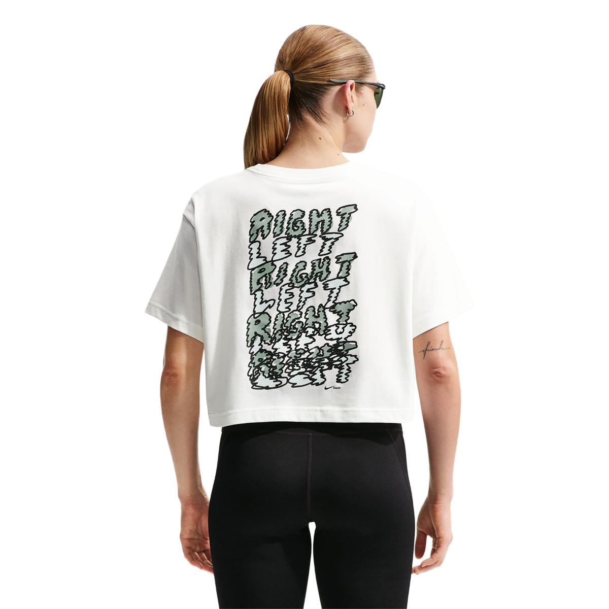Nike Swift Dri-FIT Short-Sleeve Cropped Running T-Shirt — Sail — Size XSmall — Side View