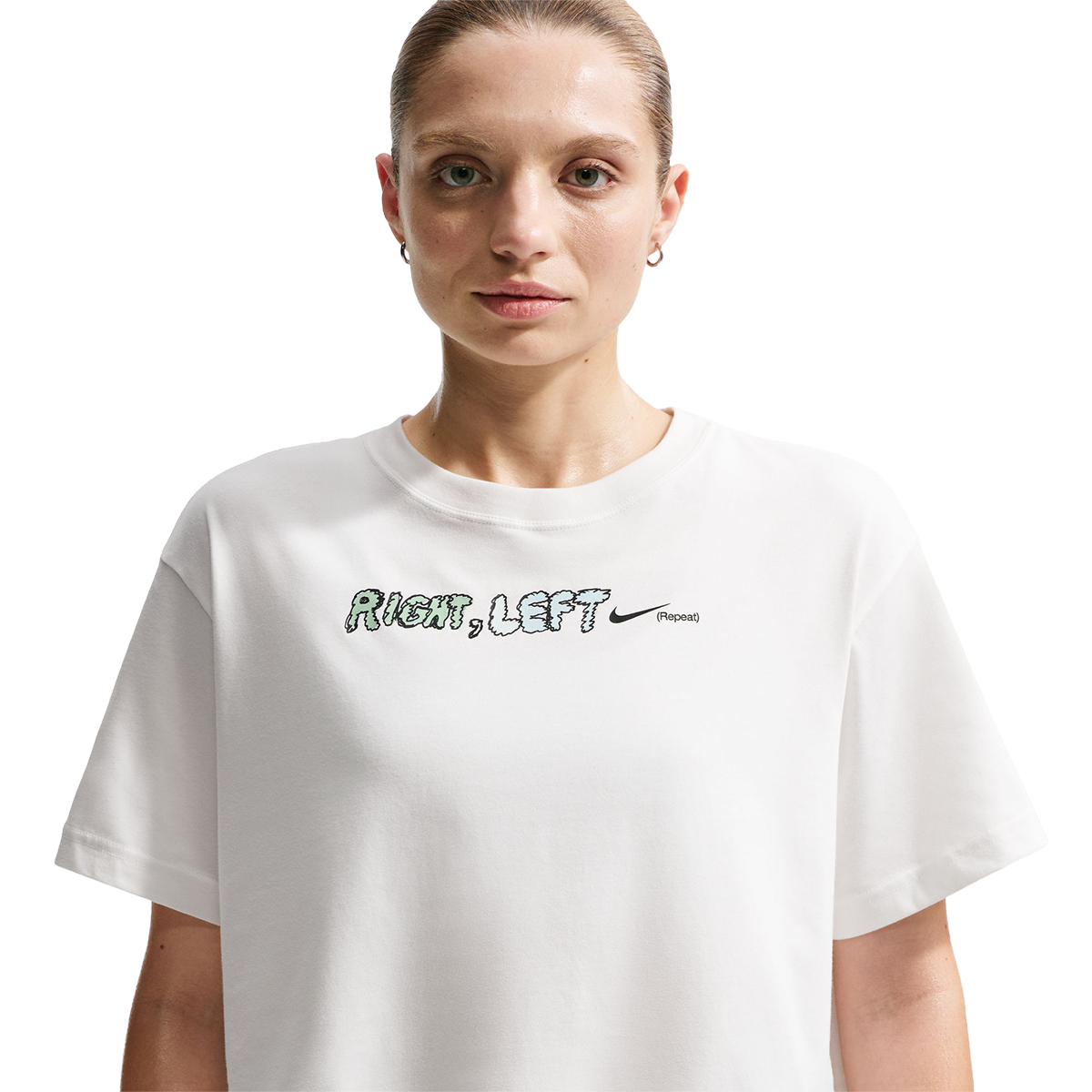 Nike Swift Dri-FIT Short-Sleeve Cropped Running T-Shirt — Sail — Size XSmall — Back View
