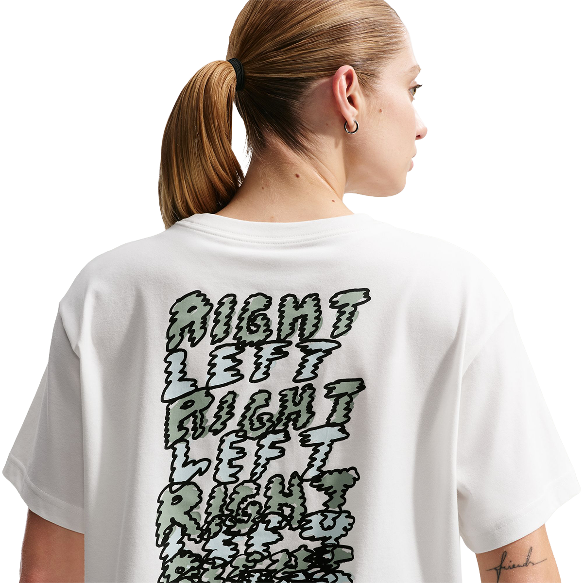 Nike Swift Dri-FIT Short-Sleeve Cropped Running T-Shirt — Sail — Size XSmall — Top View