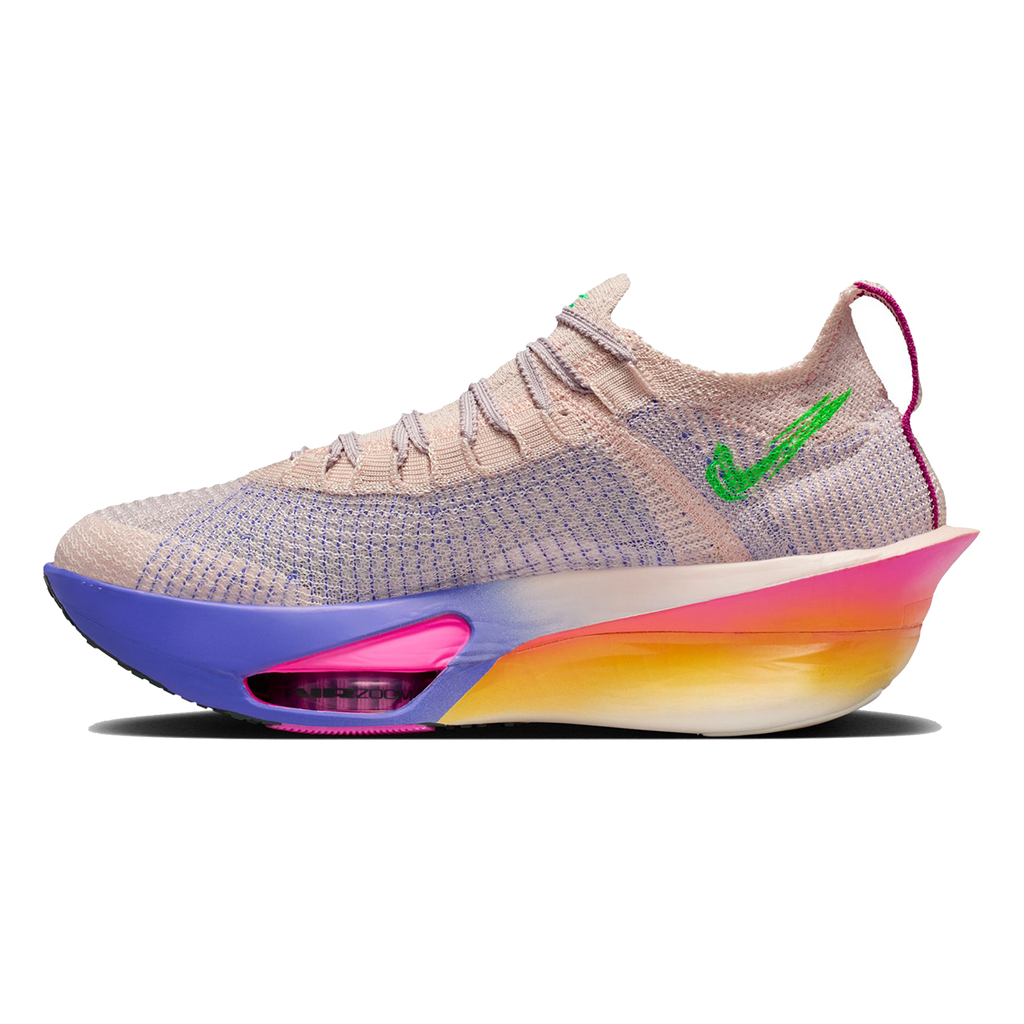 Nike Alphafly 3 Eliud Kipchoge — Silt Red - Green Shock - Bright Ceramic — Size B — Width 7.5 — Side View