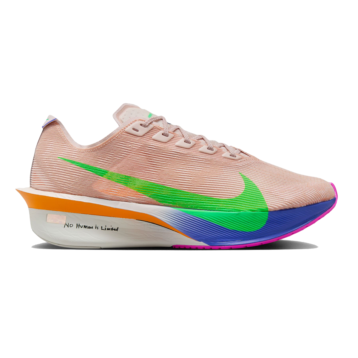 Nike Vaporfly 4 Eliud Kipchoge — Silt Red - Green Shock - Fire Pink — Size B — Width 7.5 — Front View