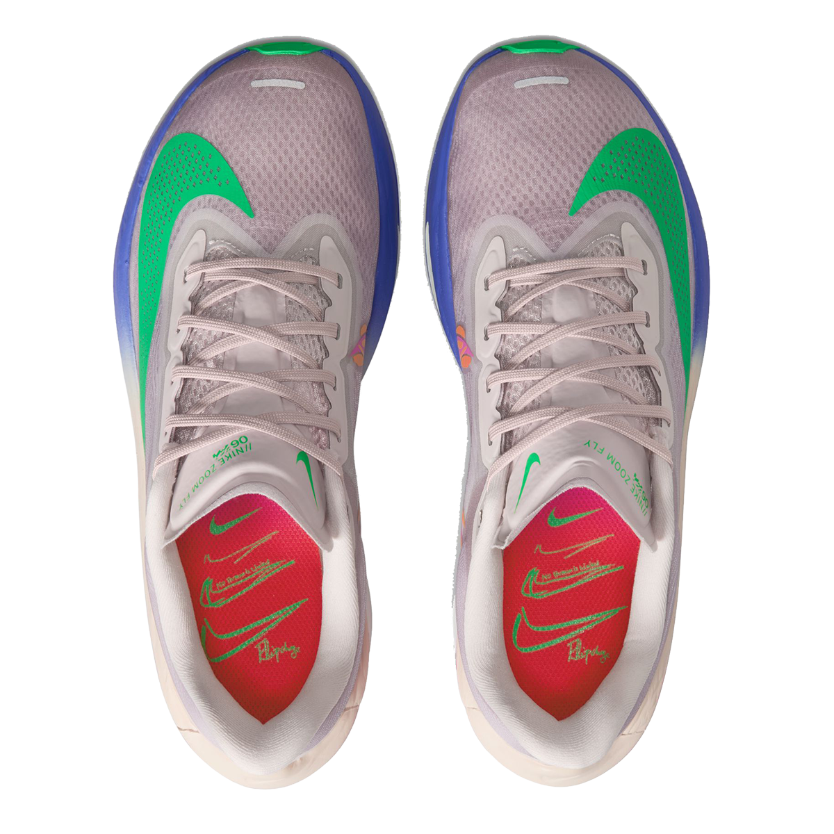 Nike Zoom Fly 6 EK — Silt Red - Green Shock - Persian Violet — Size B — Width 7.5 — Back View