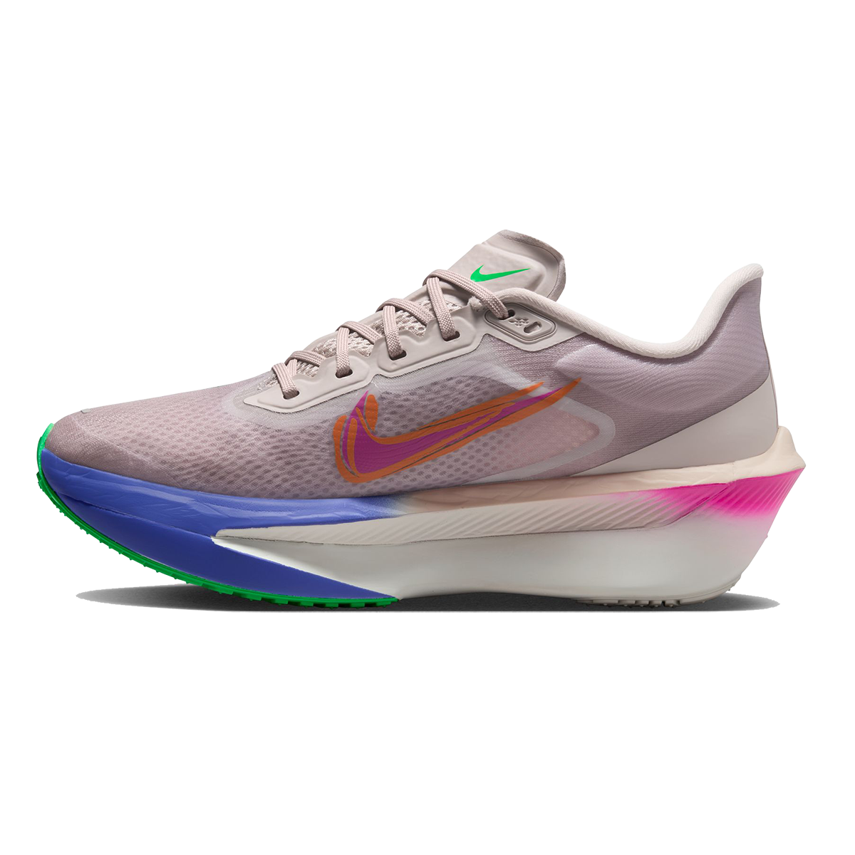 Nike Zoom Fly 6 EK — Silt Red - Green Shock - Persian Violet — Size B — Width 7.5 — Side View