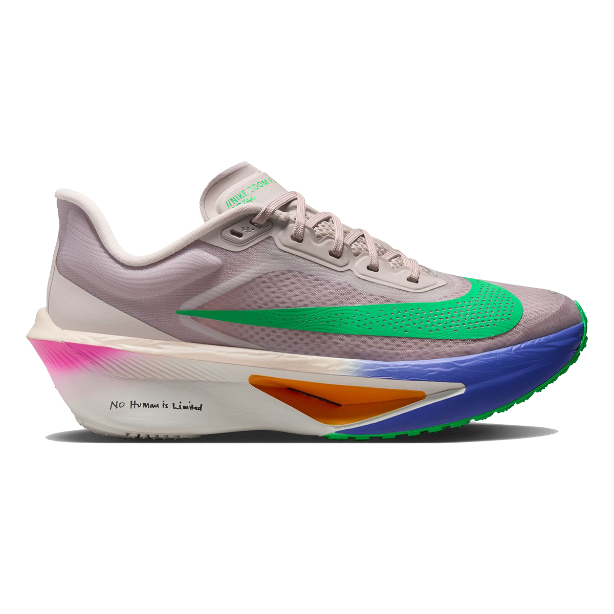 Nike Zoom Fly 6 EK — Silt Red - Green Shock - Persian Violet — Size B — Width 7.5 — Front View