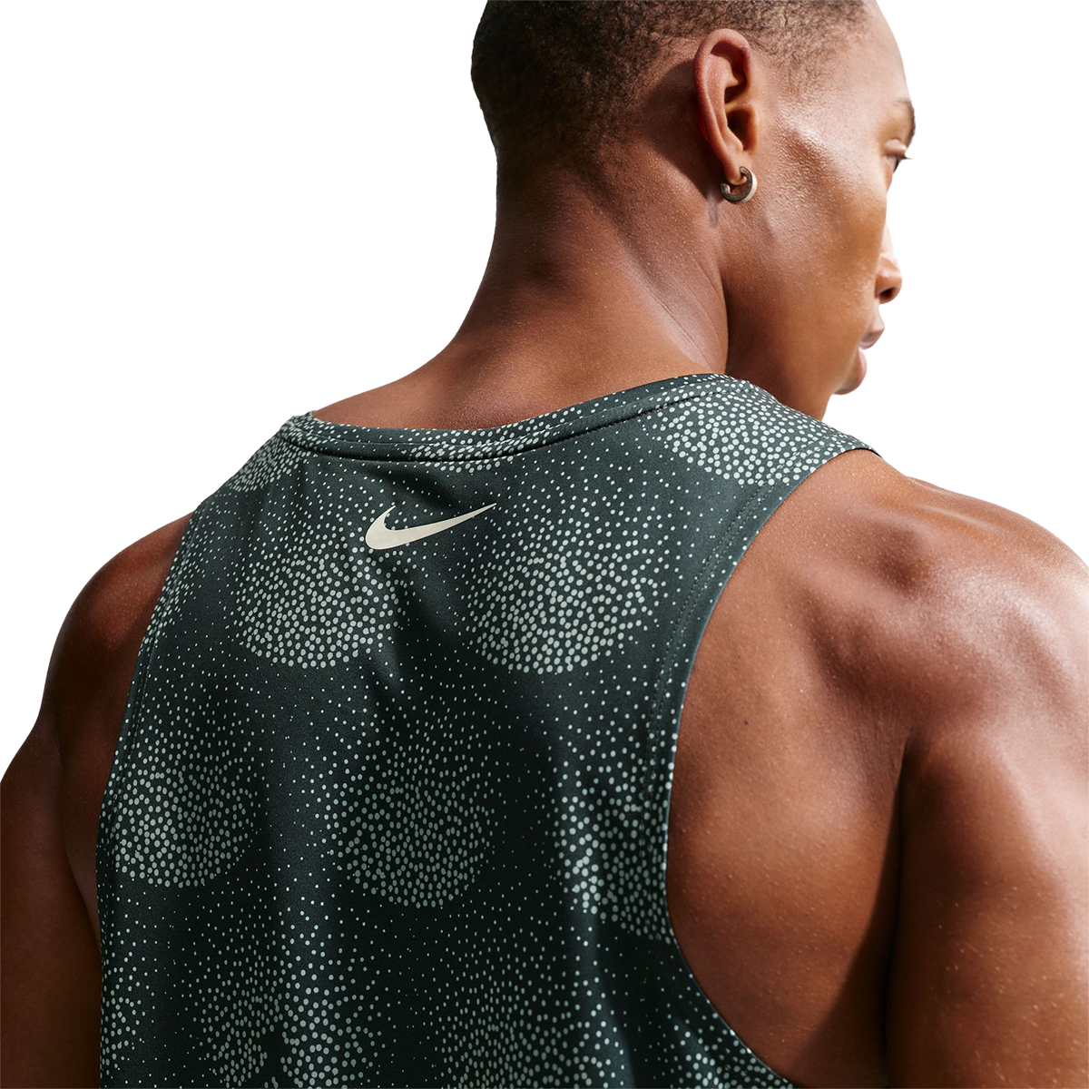 Nike Stride Dri-FIT ADV Running Tank Top — Black Spruce — Size Small — Detail View