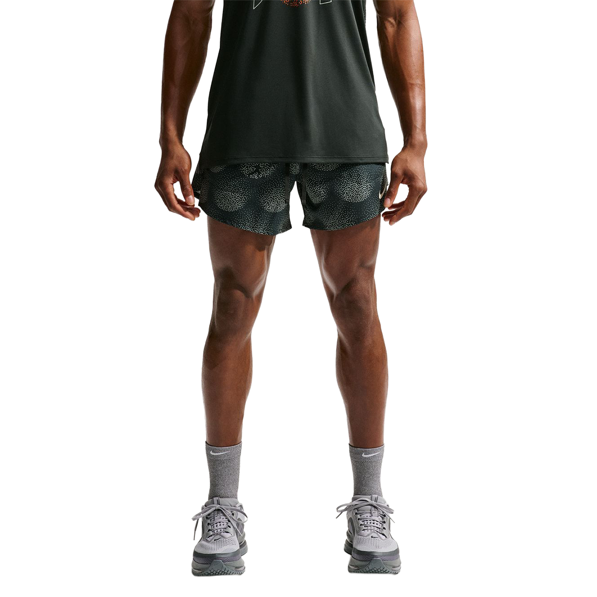 Nike Stride Dri-FIT 5" Brief-Lined Running Shorts — Black Spruce — Size Small — Front View