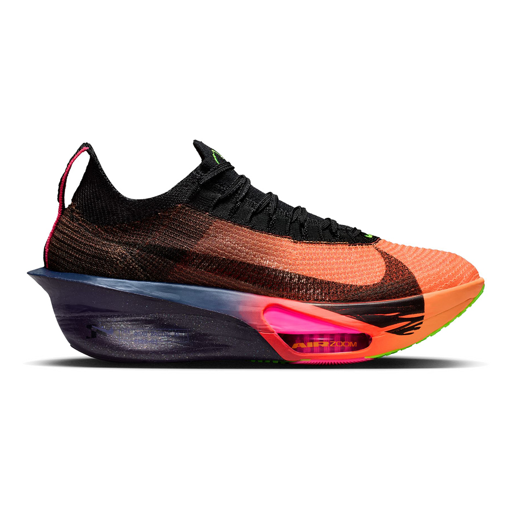 Nike Air Zoom Alphafly Next% 3 — Bright Crimson - Cave Purple - Lime Blast - Mint Foam - Sunset Tint - Green Strike — Size B — Width 6.5 — Lifestyle View