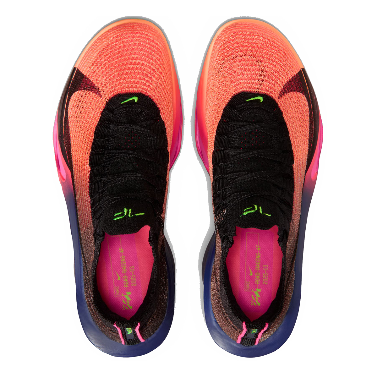 Nike Air Zoom Alphafly Next% 3 — Bright Crimson - Cave Purple - Lime Blast - Mint Foam - Sunset Tint - Green Strike — Size D — Width 12.5 — Alternate View 12