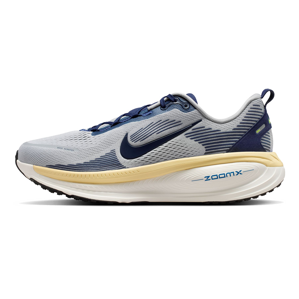 Nike Vomero 18 — Pure Platinum - Anthracite - Smoke Grey - Lt Smoke Grey - Univ Red - Solar Red — Size D — Width 9 — Lifestyle View
