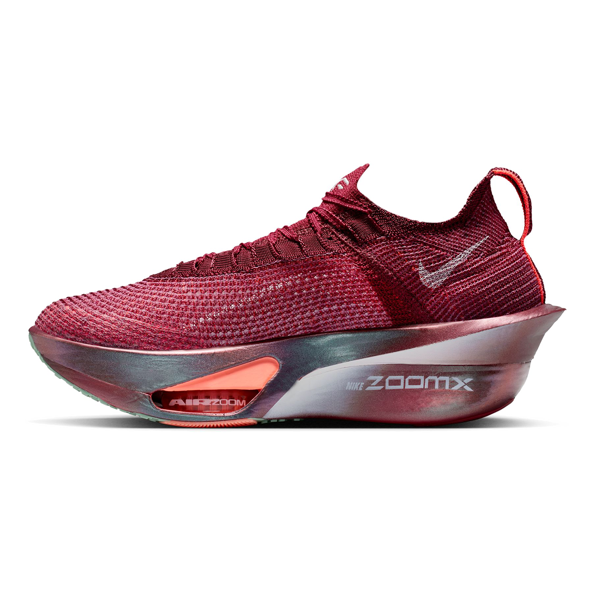 Nike Air Zoom Alphafly Next% 3 SE — Team Red - Barely Green - Bright Crimson — Size B — Width 7 — Side View